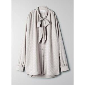 Aritzia 1-01 Babaton Womens 2XS Beige Luxembourg Blouse Boyfriend Button-Up $148